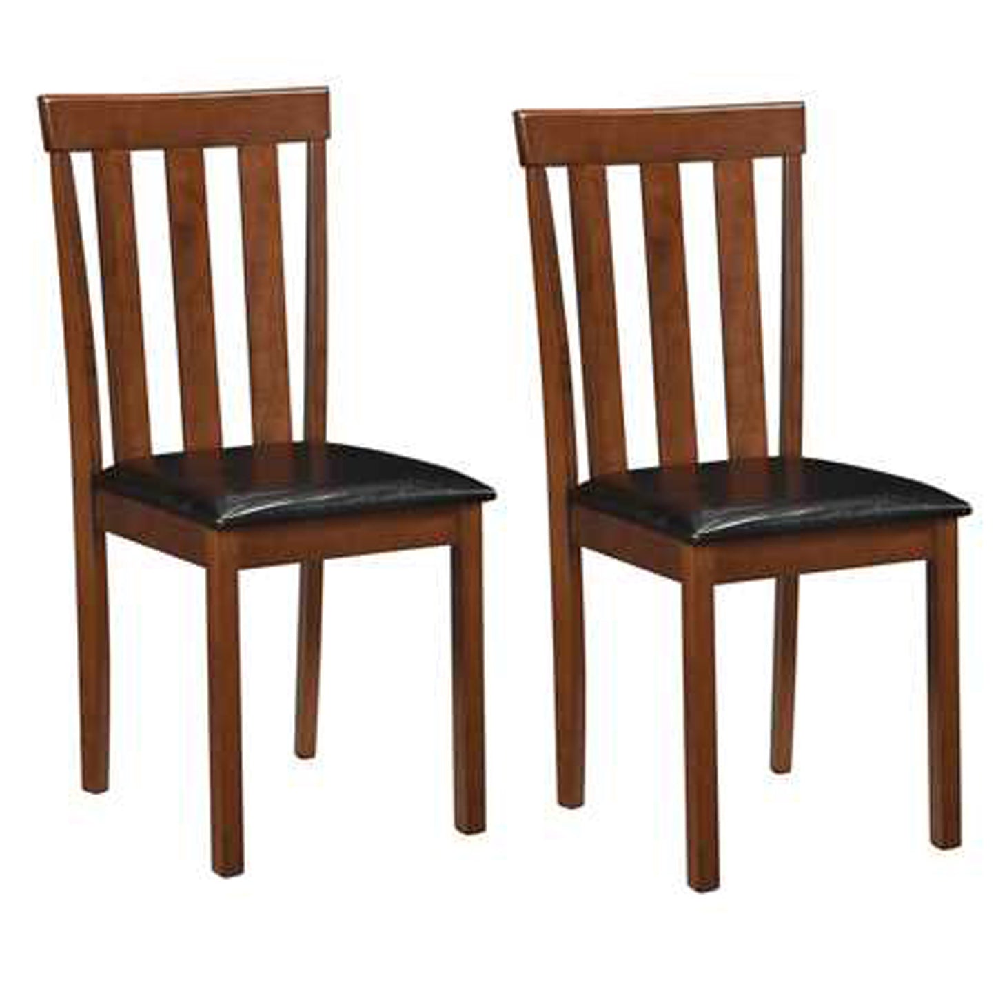 Dining Chair Set of 2 Upholstered Wooden Kitchen Chairs with Padded Seat and Rubber Wood Frame, Espresso Dining Chairs at Gallery Canada