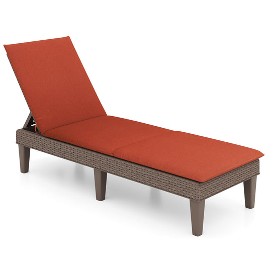 Patio Lounge Recliner Chair, Adjustable Backrest, Orange Outdoor Chaise Lounges Orange at Gallery Canada
