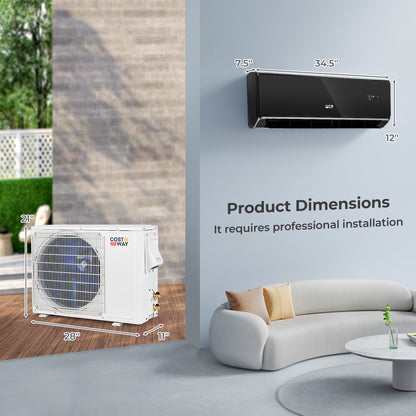 12000 BTU 22 SEER2 208-230V Wifi Enabled Mini Split Air Conditioner and Heater Black, Black Mini Split Air Conditioners at Gallery Canada