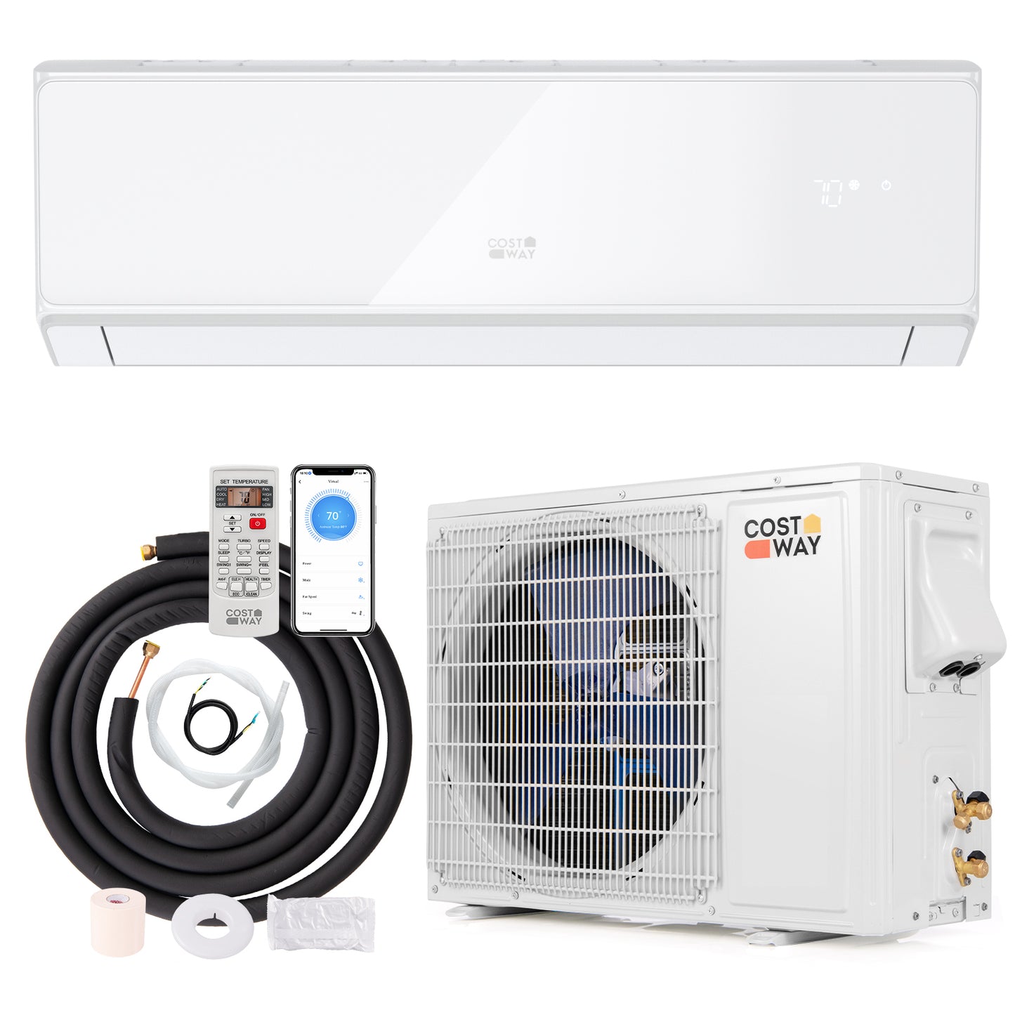 12000 BTU 22 SEER2 Mini Split AC And Heater, White Mini Split Air Conditioners White at Gallery Canada