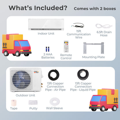 Energy Star Certified 24000 BTU 21 SEER2 208-230V Mini Split Air Conditioner and Heater White Wifi Enabled, White Mini Split Air Conditioners at Gallery Canada