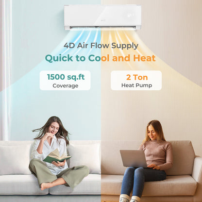Energy Star Certified 24000 BTU 21 SEER2 208-230V Mini Split Air Conditioner and Heater White Wifi Enabled, White Mini Split Air Conditioners at Gallery Canada