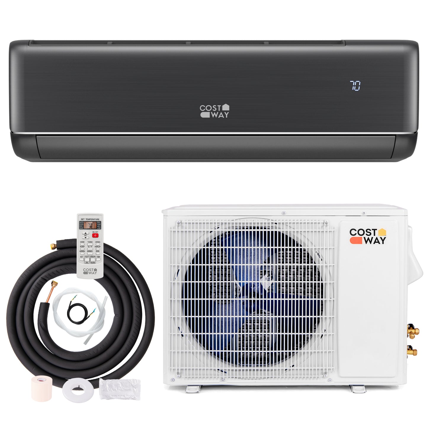 Energy Star Certified 12000 BTU 21 SEER2 208-230V Mini Split Air Conditioner and Heater Gray, Gray Mini Split Air Conditioners at Gallery Canada
