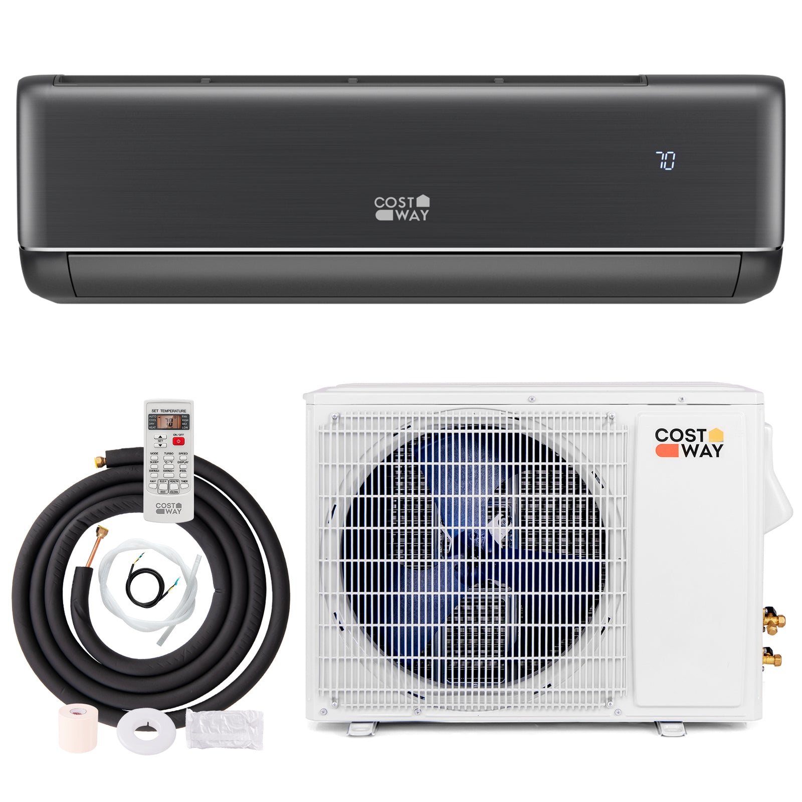 Energy Star Certified 18000 BTU 21 SEER2 208-230V Mini Split Air Conditioner and Heater Gray, Gray Mini Split Air Conditioners Gray at Gallery Canada
