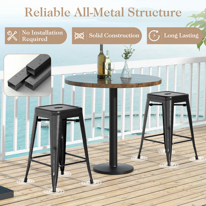 24 Inch Set of 4 Tolix Style Counter Height Barstool Stackable Chair, Black Bar Stools at Gallery Canada