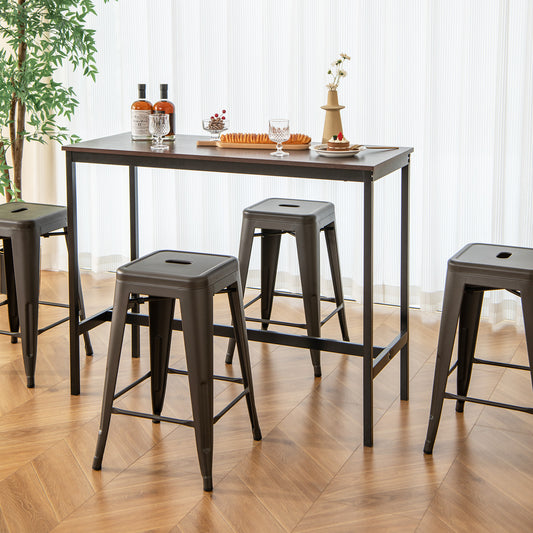 24 Inch Set of 4 Tolix Style Counter Height Barstool Stackable Chair, Gun Bar Stools Gun at Gallery Canada