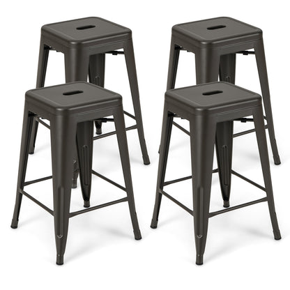 24 Inch Tolix Style Counter Height Barstool, Stackable Chair, Gun Bar Stools at Gallery Canada