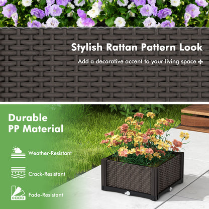2 Set Elevated Plastic Raised Garden Bed Planter Kit for Flower Vegetable Grow, Brown Raised Garden Beds at Gallery Canada