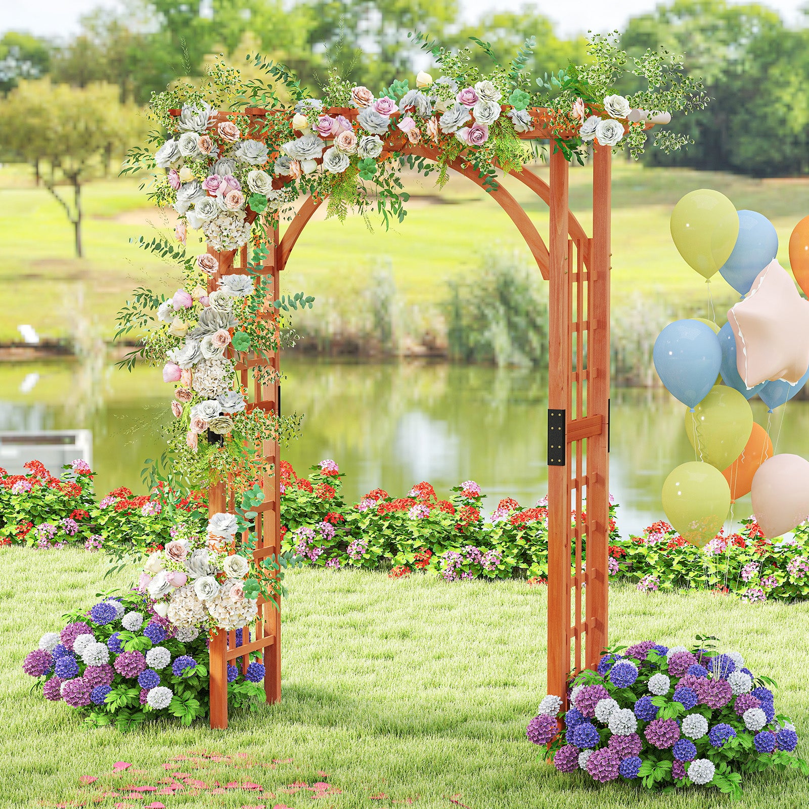 Garden Archway Trellis For Climbing Plants, Brown Outdoor Decor at Gallery Canada