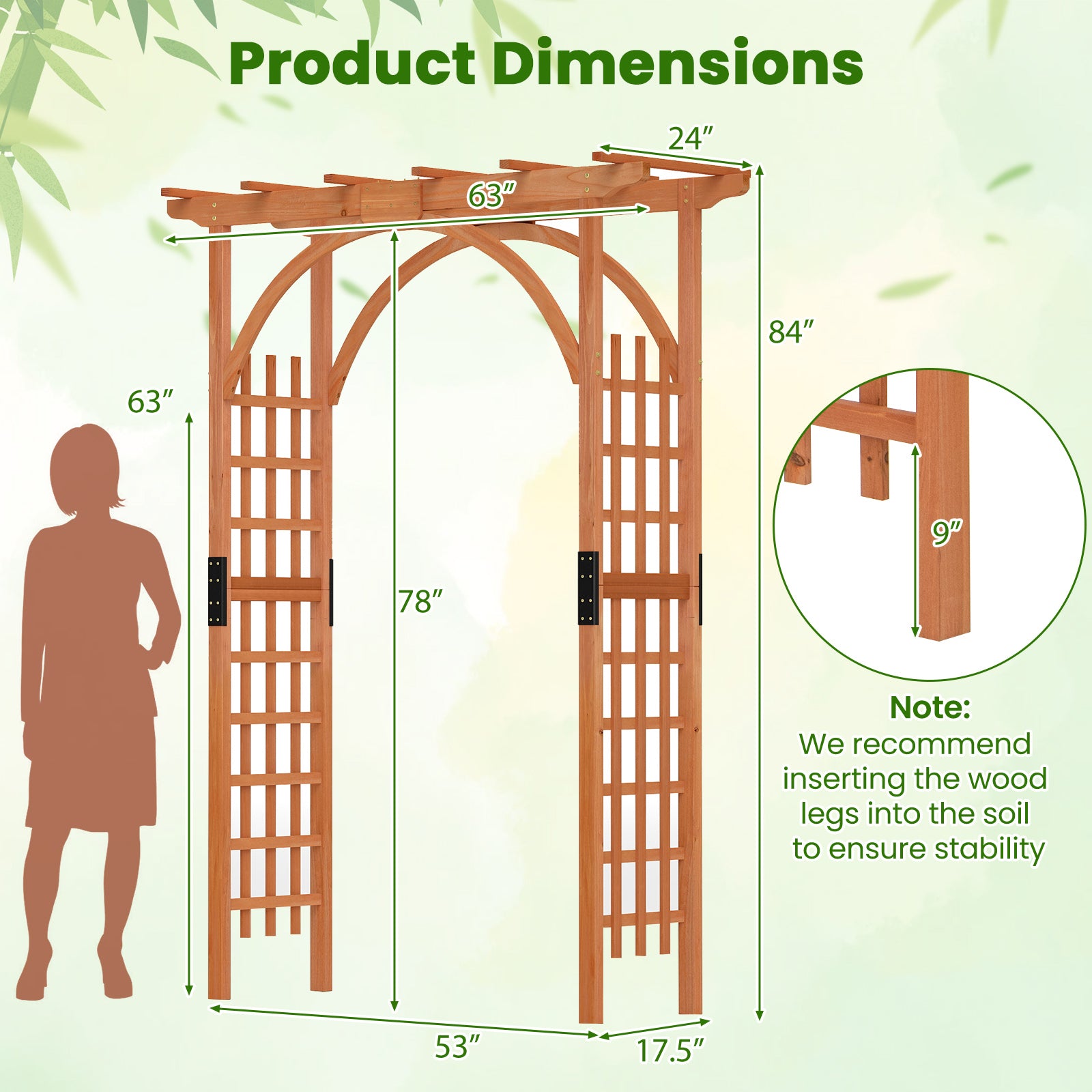 Garden Archway Trellis For Climbing Plants, Brown Outdoor Decor at Gallery Canada