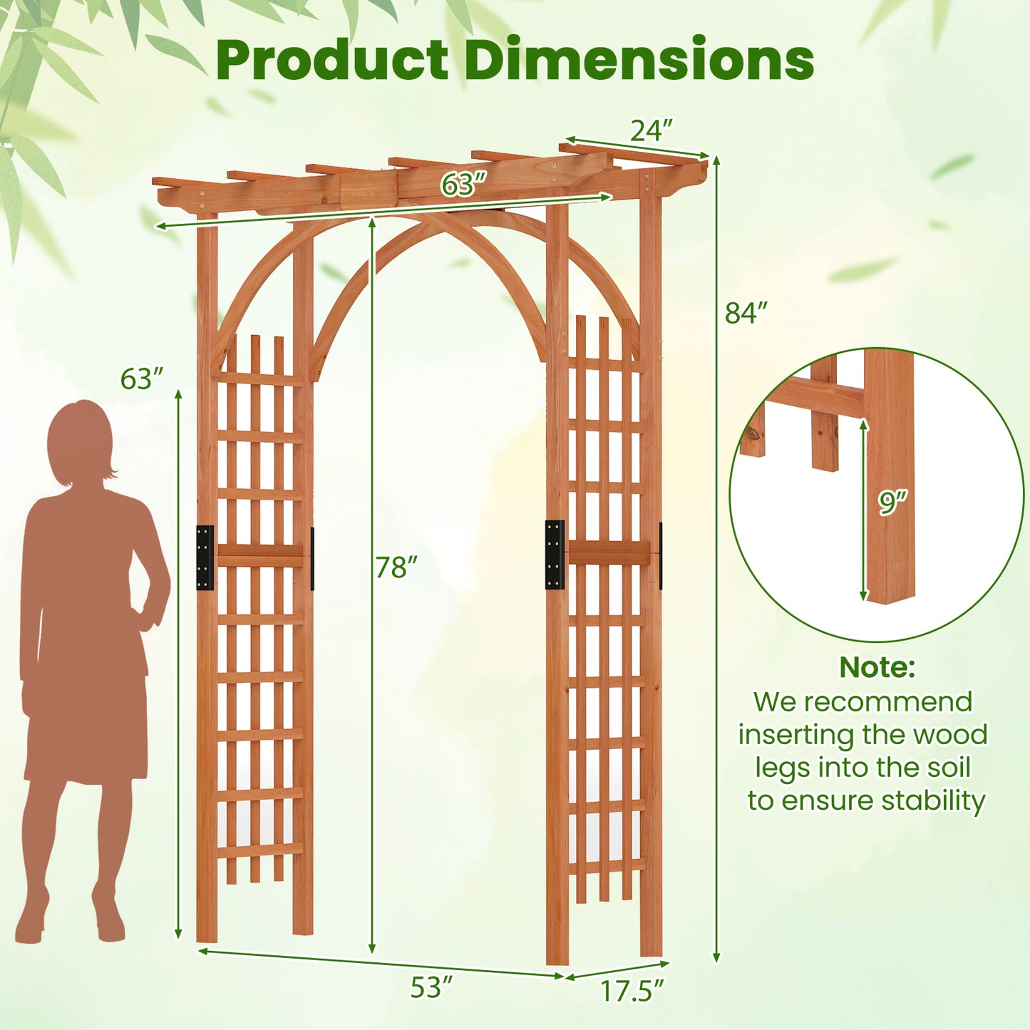 Garden Archway Trellis For Climbing Plants, Brown Outdoor Decor at Gallery Canada