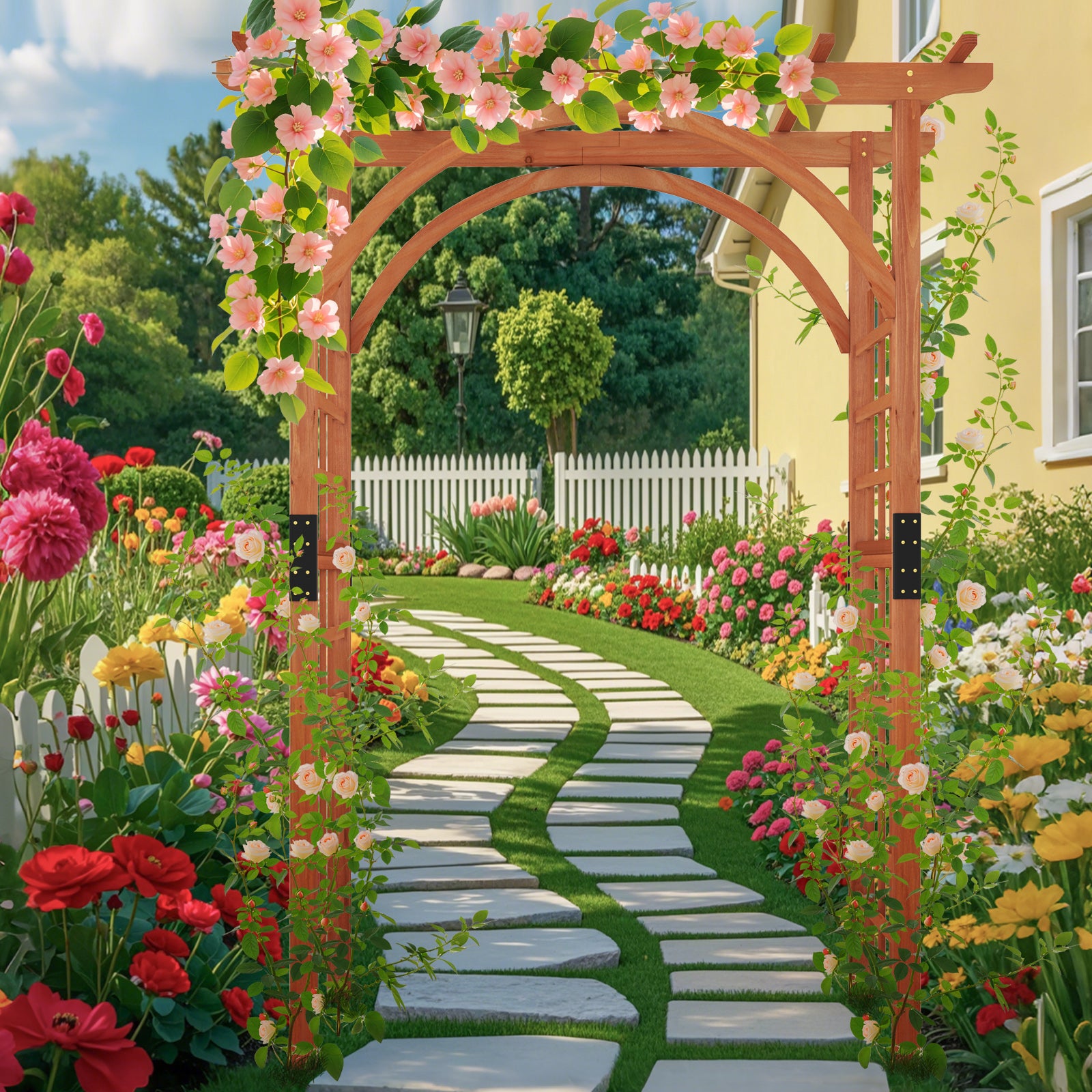 Garden Archway Trellis For Climbing Plants, Brown Outdoor Decor at Gallery Canada