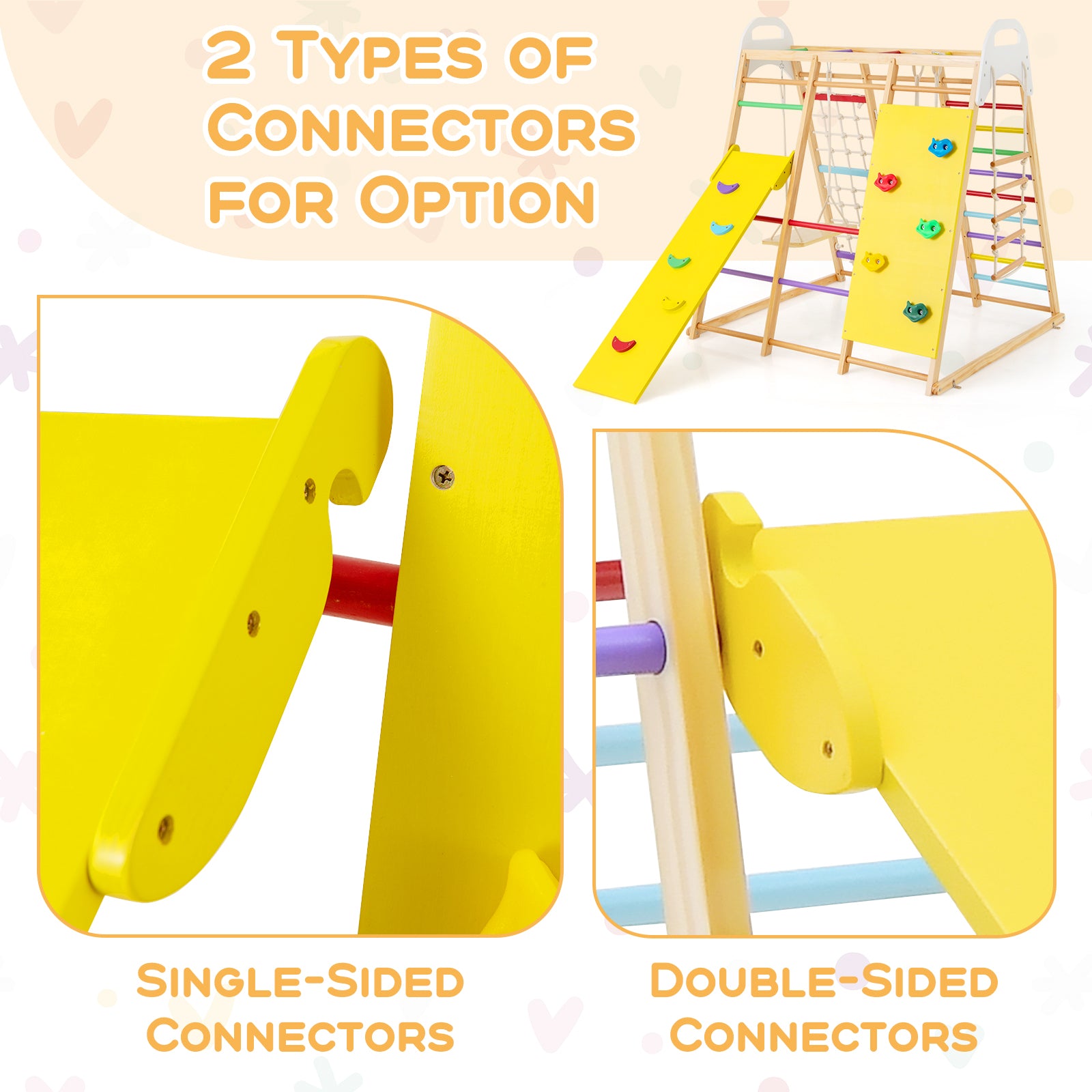 8-in-1 Wooden Jungle Gym Playset with Slide and Monkey Bars, Multicolor Climbers & Slides at Gallery Canada