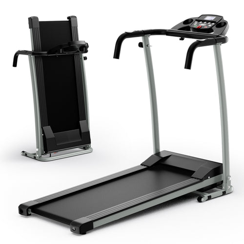 Folding Treadmill with 12 Preset Programs and LCD Display, Black