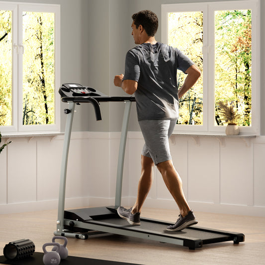 Folding Treadmill with 12 Preset Programs and LCD Display, Black Treadmills Black at Gallery Canada