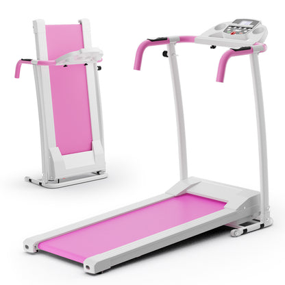 Folding Treadmill with 12 Preset Programs and LCD Display, White Treadmills at Gallery Canada
