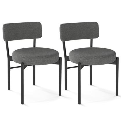 Dining Chair Set of 2 with Curved Backrest and Padded Seat, Gray Dining Chairs Gray at Gallery Canada