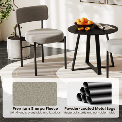 Dining Chair Set of 2 with Curved Backrest and Padded Seat, Gray Dining Chairs at Gallery Canada