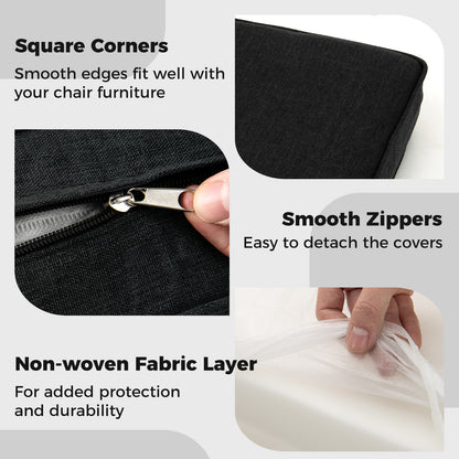 2-Pack Outdoor Patio Cushion Set with Removable Covers, Black Outdoor Furniture Accessories at Gallery Canada