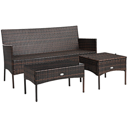 3 Pieces Patio Furniture Sectional Set with 5 Cozy Cushions, Black Patio Conversation Sets at Gallery Canada