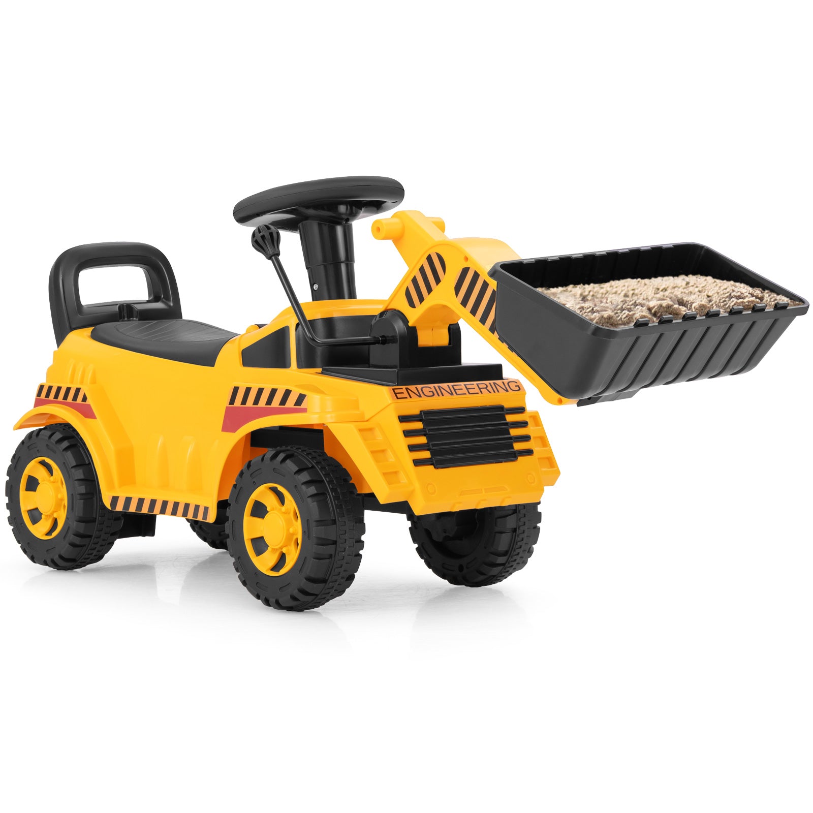 Excavator Digger Toy with Adjustable Bucket, Yellow Push & Pedal Ride On Toys Yellow at Gallery Canada
