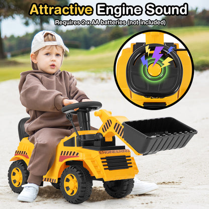 Excavator Digger Toy with Adjustable Bucket, Yellow Push & Pedal Ride On Toys at Gallery Canada