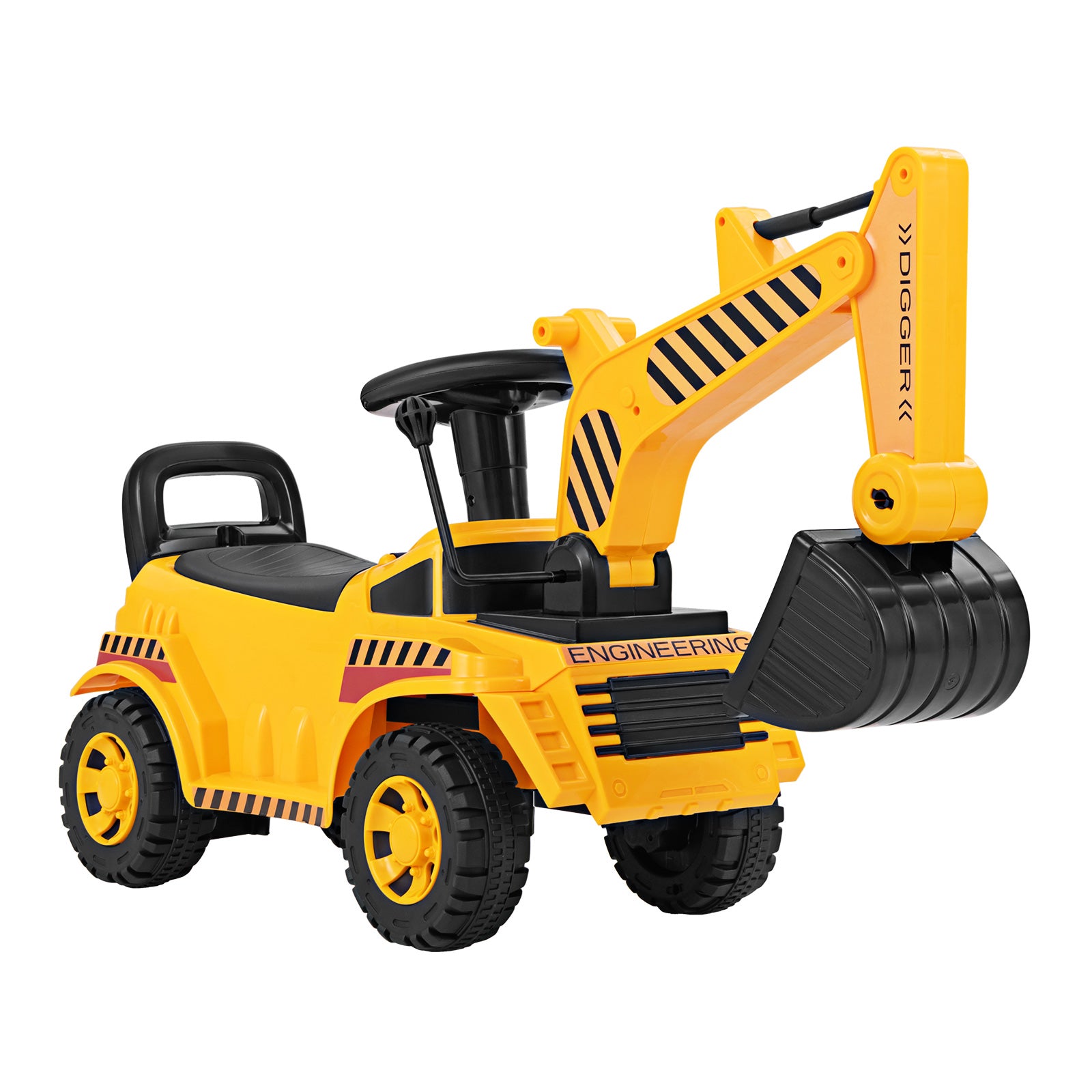 Kids Ride on Excavator with Adjustable Shovel, Yellow Push & Pedal Ride On Toys at Gallery Canada