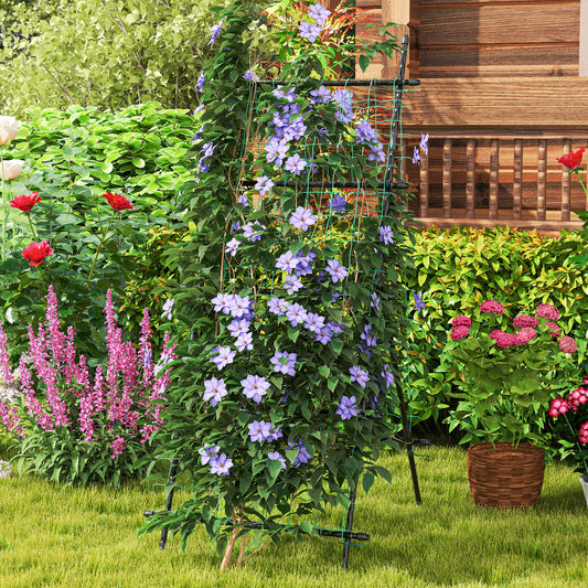 74 Inch Tall Garden Trellis for Flower Vine Vegetable Fruit Pea, Black Plant Supports Black at Gallery Canada