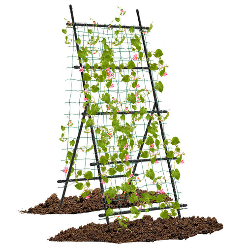 74 Inch Tall Garden Trellis For Flower Vine Vegetable Fruit Pea, Black