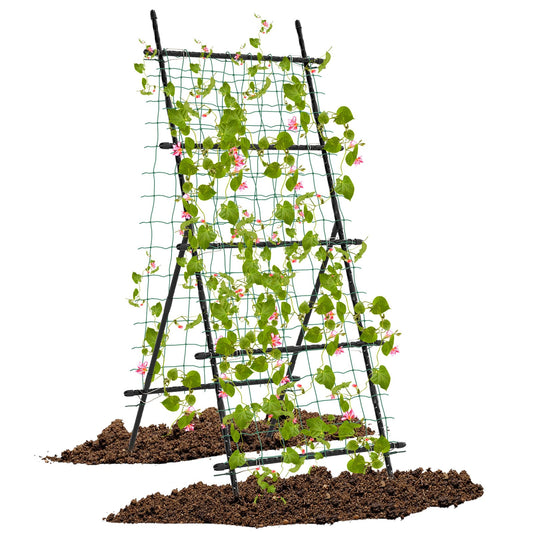 74 Inch Tall Garden Trellis For Flower Vine Vegetable Fruit Pea, Black Plant Supports Black at Gallery Canada