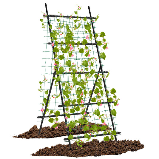 74 Inch Tall Garden Trellis for Flower Vine Vegetable Fruit Pea, Black Plant Supports Black at Gallery Canada