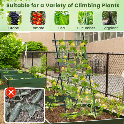 74 Inch Tall Garden Trellis for Flower Vine Vegetable Fruit Pea, Black Plant Supports at Gallery Canada