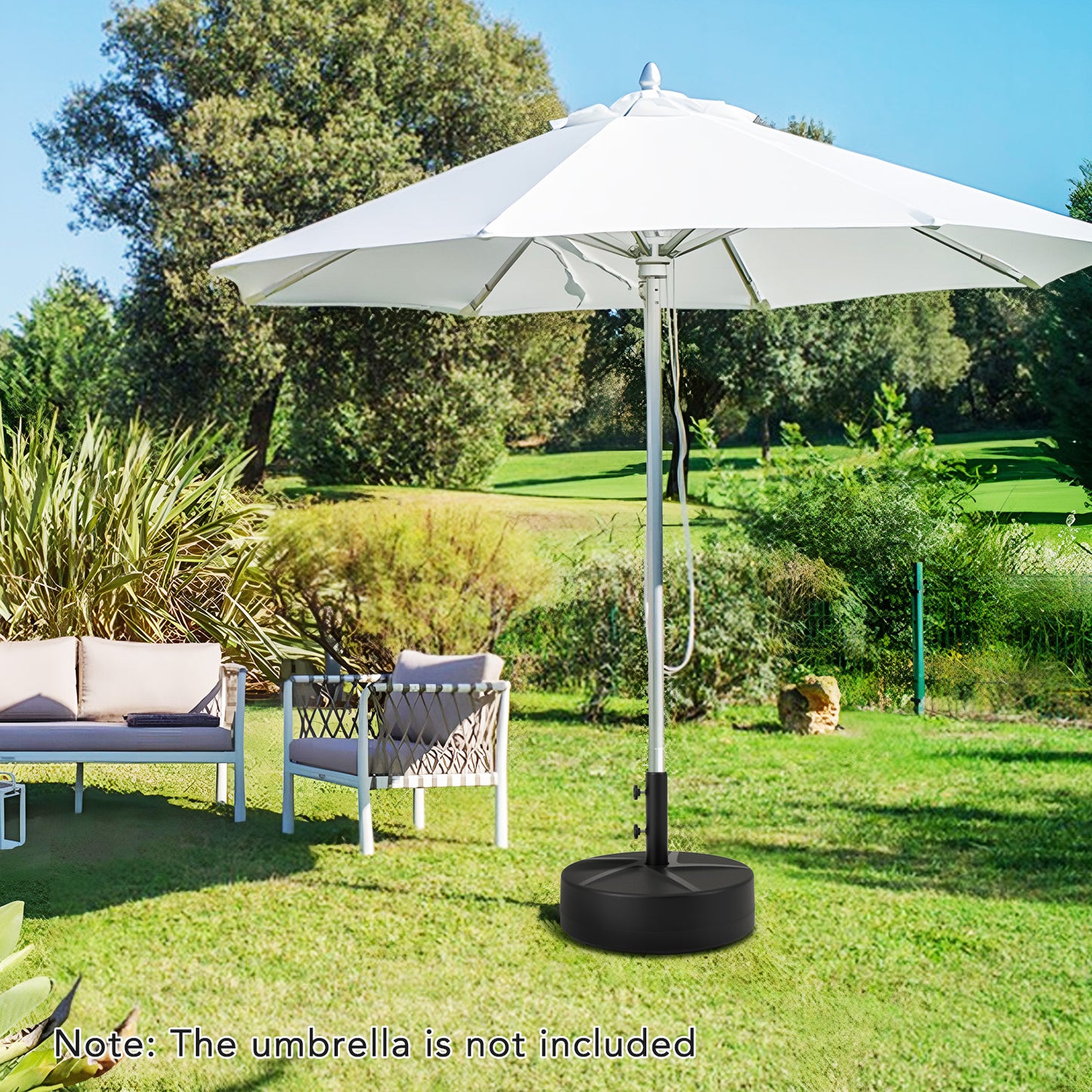 Patio Umbrella Base, 88LBS Capacity, Water And Sand Fillable, Black Outdoor Umbrella Bases at Gallery Canada