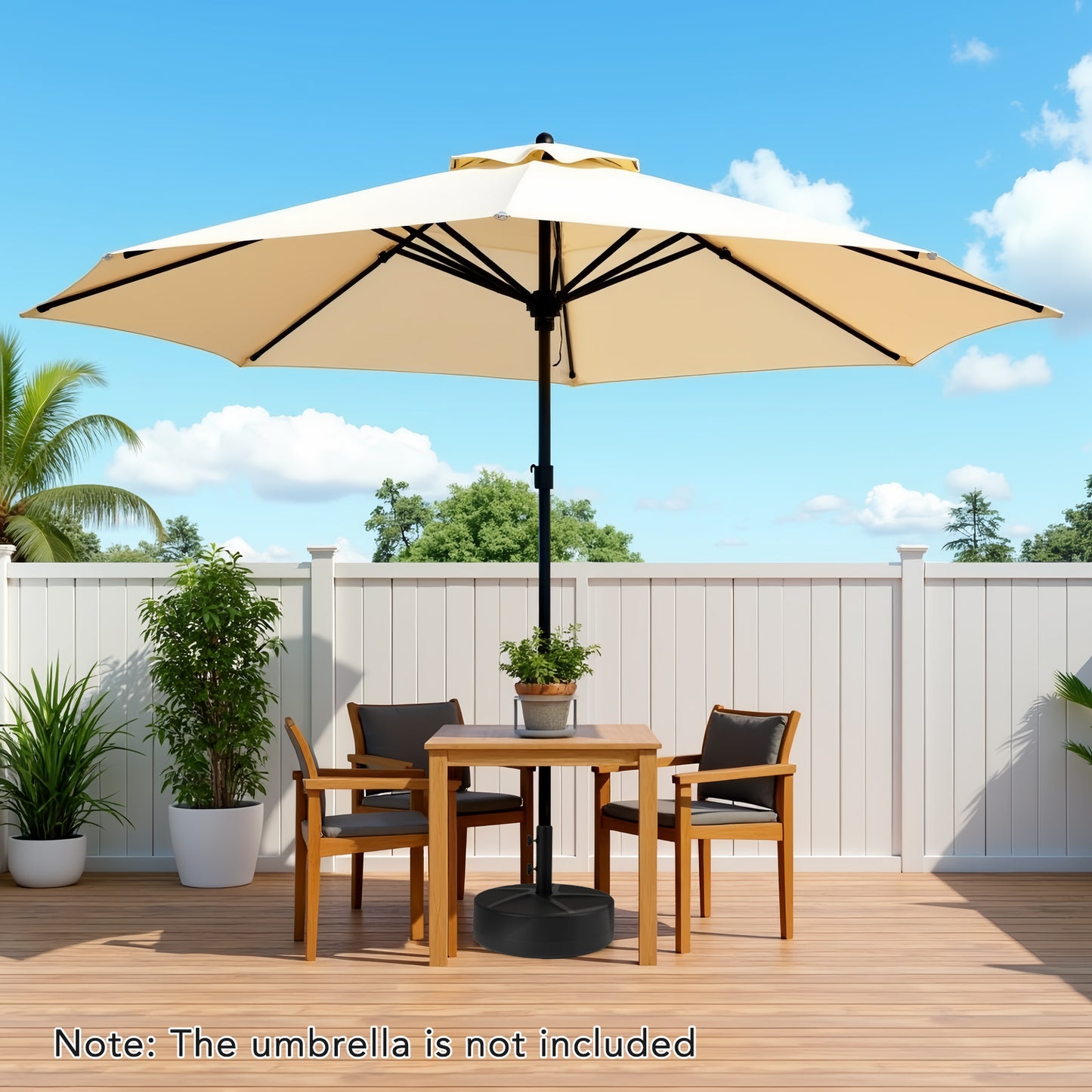 Patio Umbrella Base, 88LBS Capacity, Water And Sand Fillable, Black Outdoor Umbrella Bases at Gallery Canada