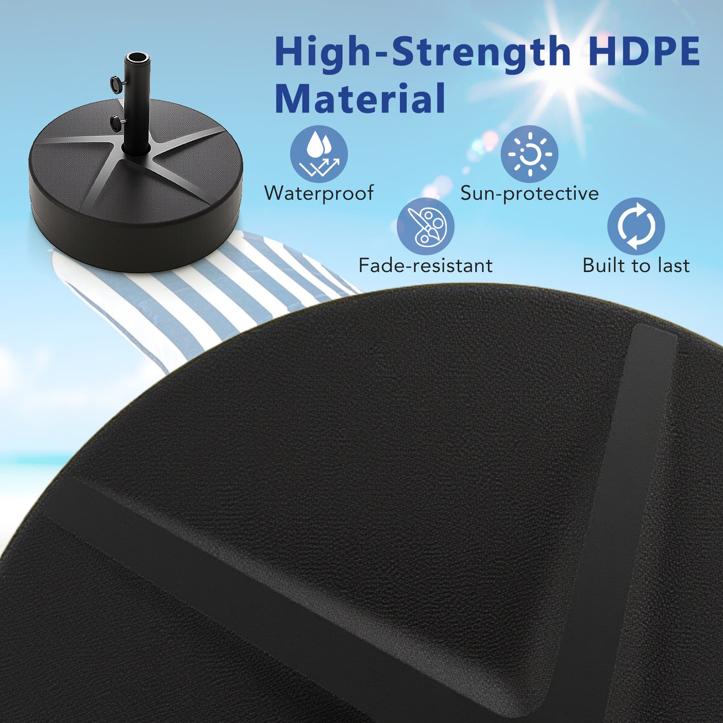 Patio Umbrella Base, 88LBS Capacity, Water And Sand Fillable, Black Outdoor Umbrella Bases at Gallery Canada