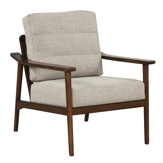 Modern Accent Chair, Rubber Wood Armrests And Legs, Brown