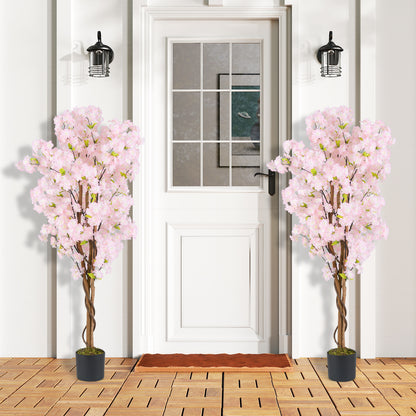 5 FT Artificial Cherry Blossom Tree, 2 Pack, Pink Faux Plants at Gallery Canada