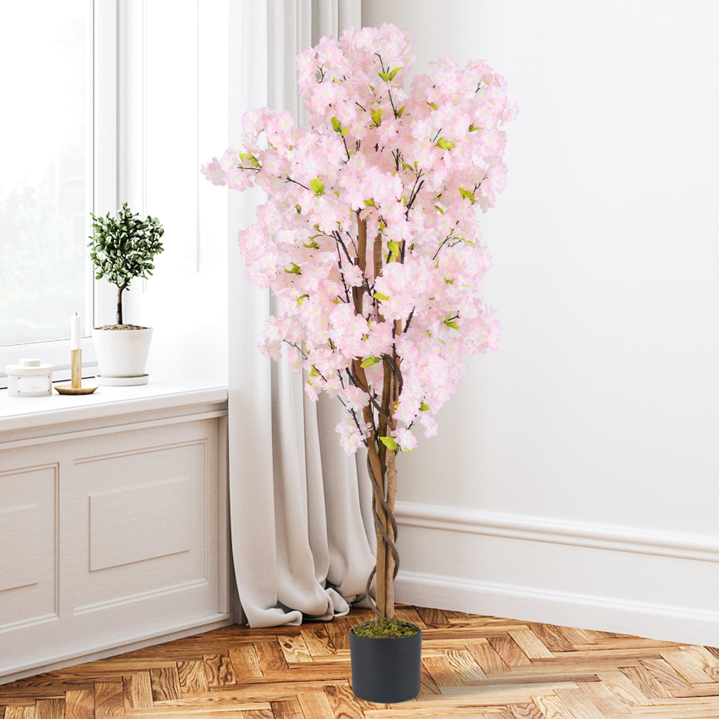 5 FT Artificial Cherry Blossom Tree, 2 Pack, Pink Faux Plants at Gallery Canada