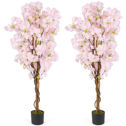 5 FT Artificial Cherry Blossom Tree, 2 Pack, Pink Faux Plants Options at Gallery Canada