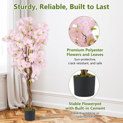 5 FT Artificial Cherry Blossom Tree, 2 Pack, Pink Faux Plants at Gallery Canada