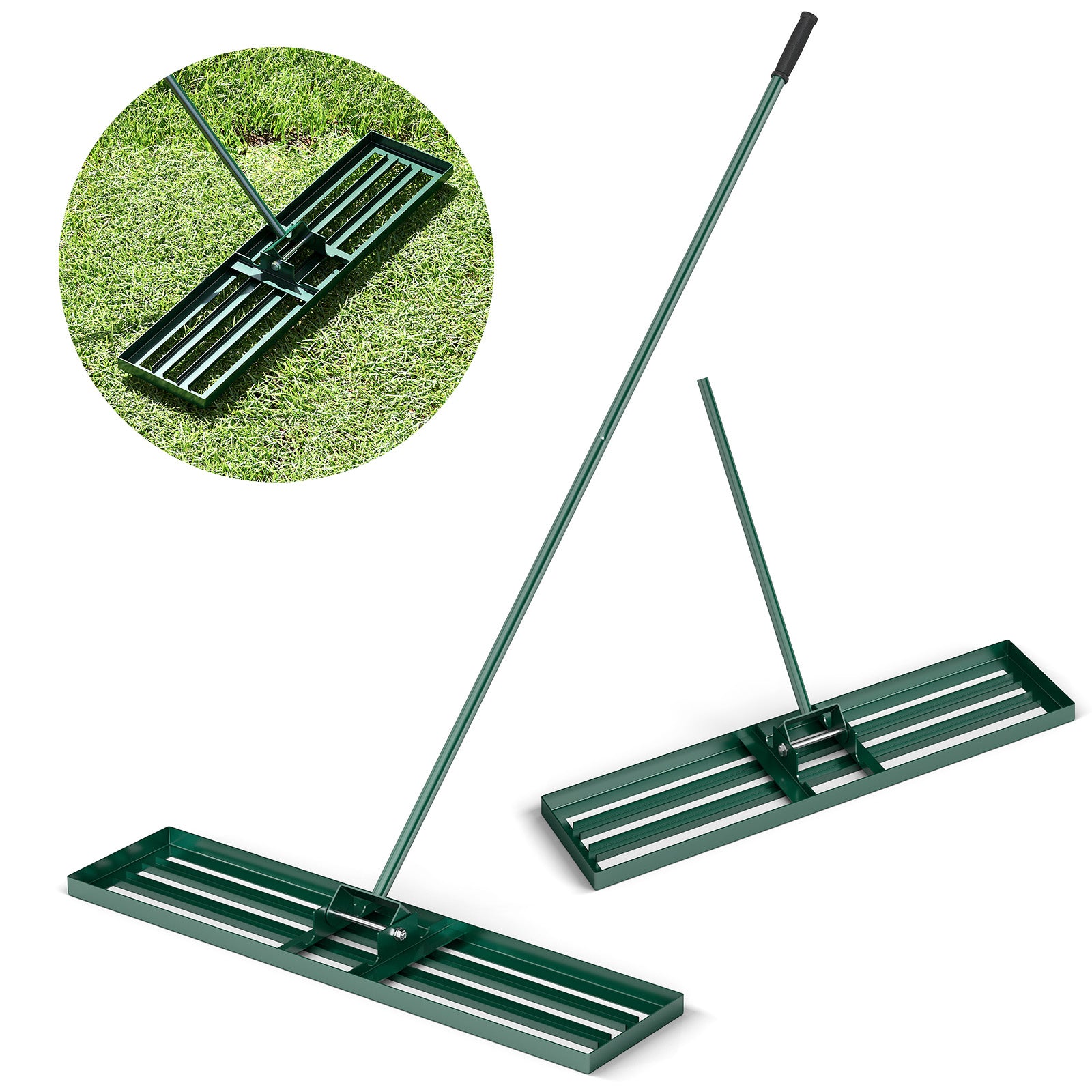 42 x 10 Inch Lawn Leveling Rake with Ergonomic Handle, Green Garden Tools at Gallery Canada