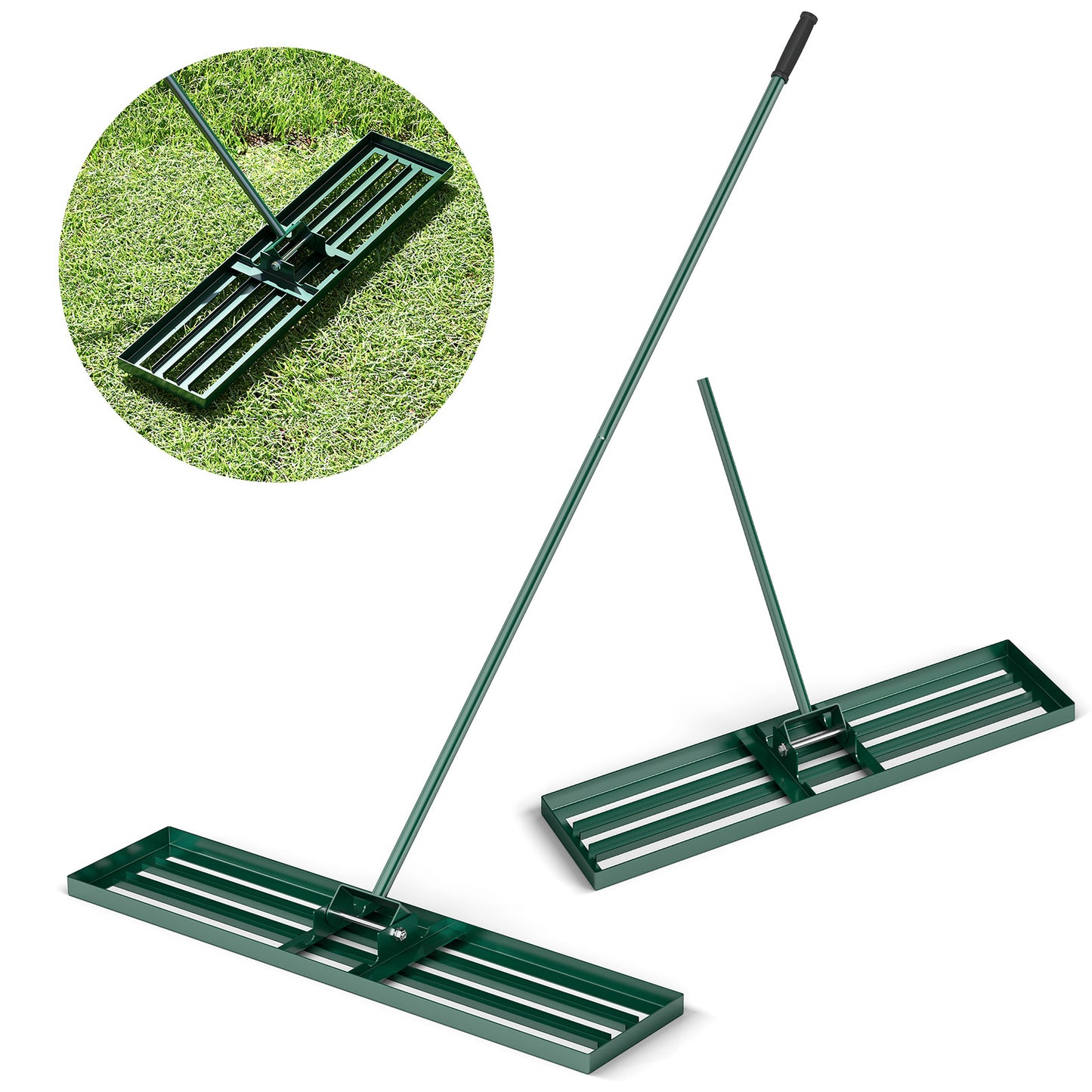 42 x 10 Inch Lawn Leveling Rake with Ergonomic Handle, Green Garden Tools at Gallery Canada