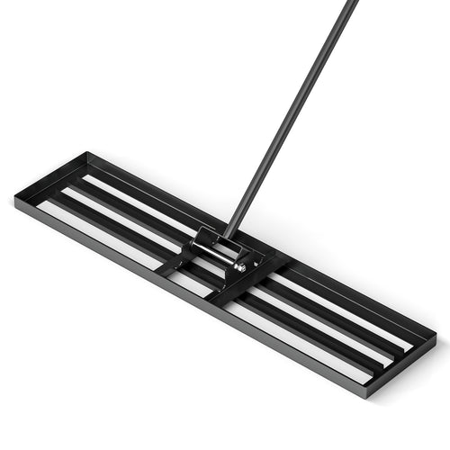 42 x 10 Inch Lawn Leveling Rake with Ergonomic Handle, Black