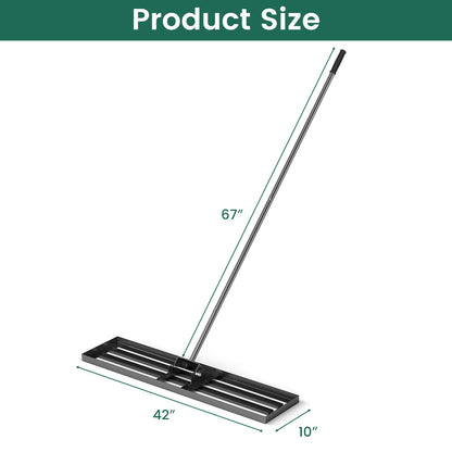 42 x 10 Inch Lawn Leveling Rake with Ergonomic Handle, Black Lawn Care Tools at Gallery Canada