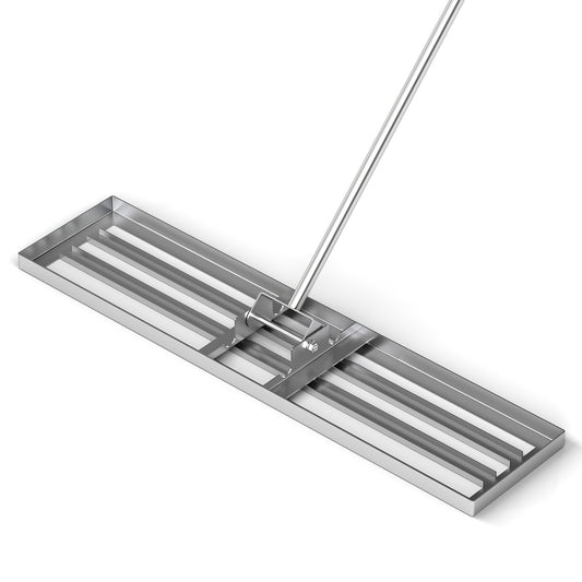 42 x 10 Inch Lawn Leveling Rake, Ergonomic Handle, Silver Lawn Care Tools Silver at Gallery Canada