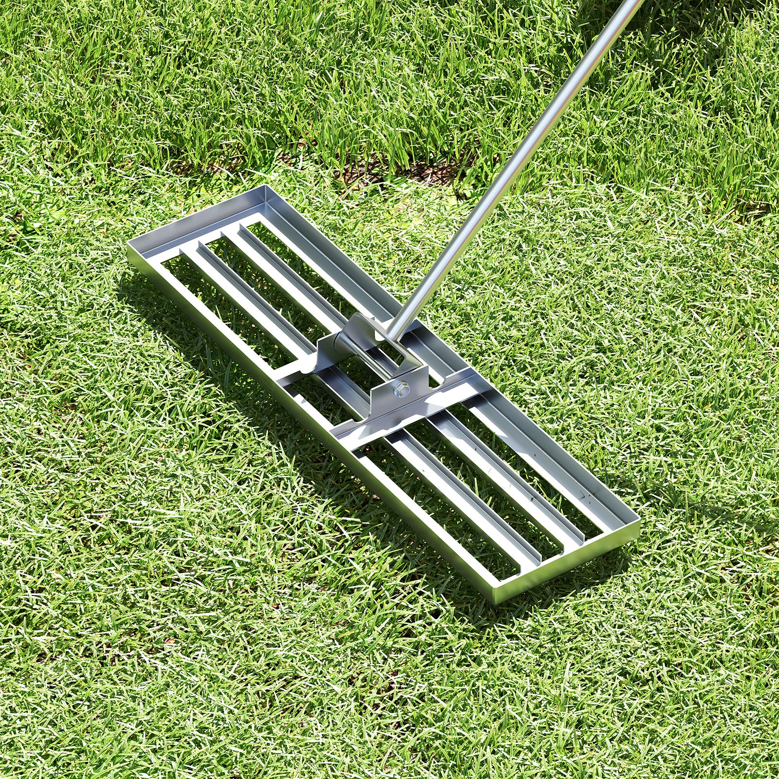 36 x 10 Inch Lawn Leveling Rake with Ergonomic Handle, Silver Lawn Care Tools at Gallery Canada