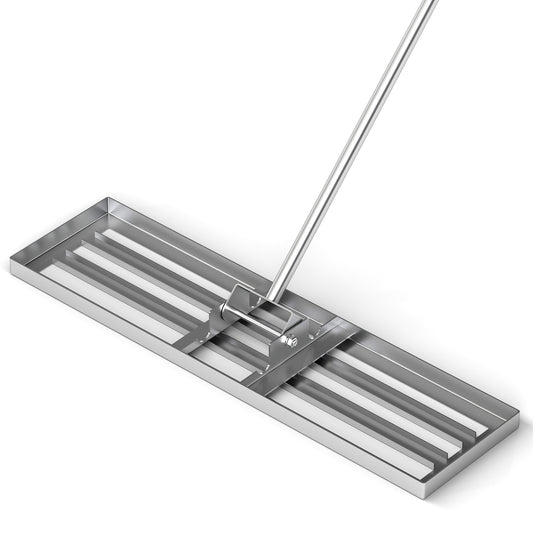 36 x 10 Inch Lawn Leveling Rake, Ergonomic Handle, Silver Lawn Care Tools Silver at Gallery Canada