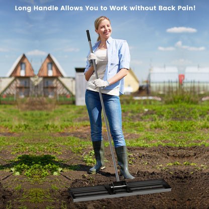 36 x 10 Inch Lawn Leveling Rake with Ergonomic Handle, Black Lawn Care Tools at Gallery Canada