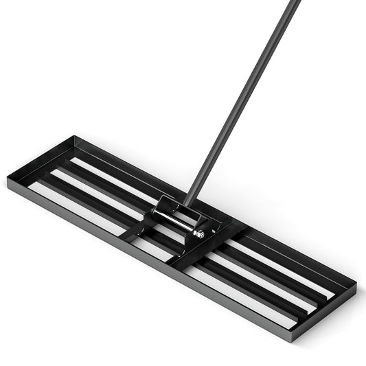 36 x 10 Inch Lawn Leveling Rake, Ergonomic Handle, Black