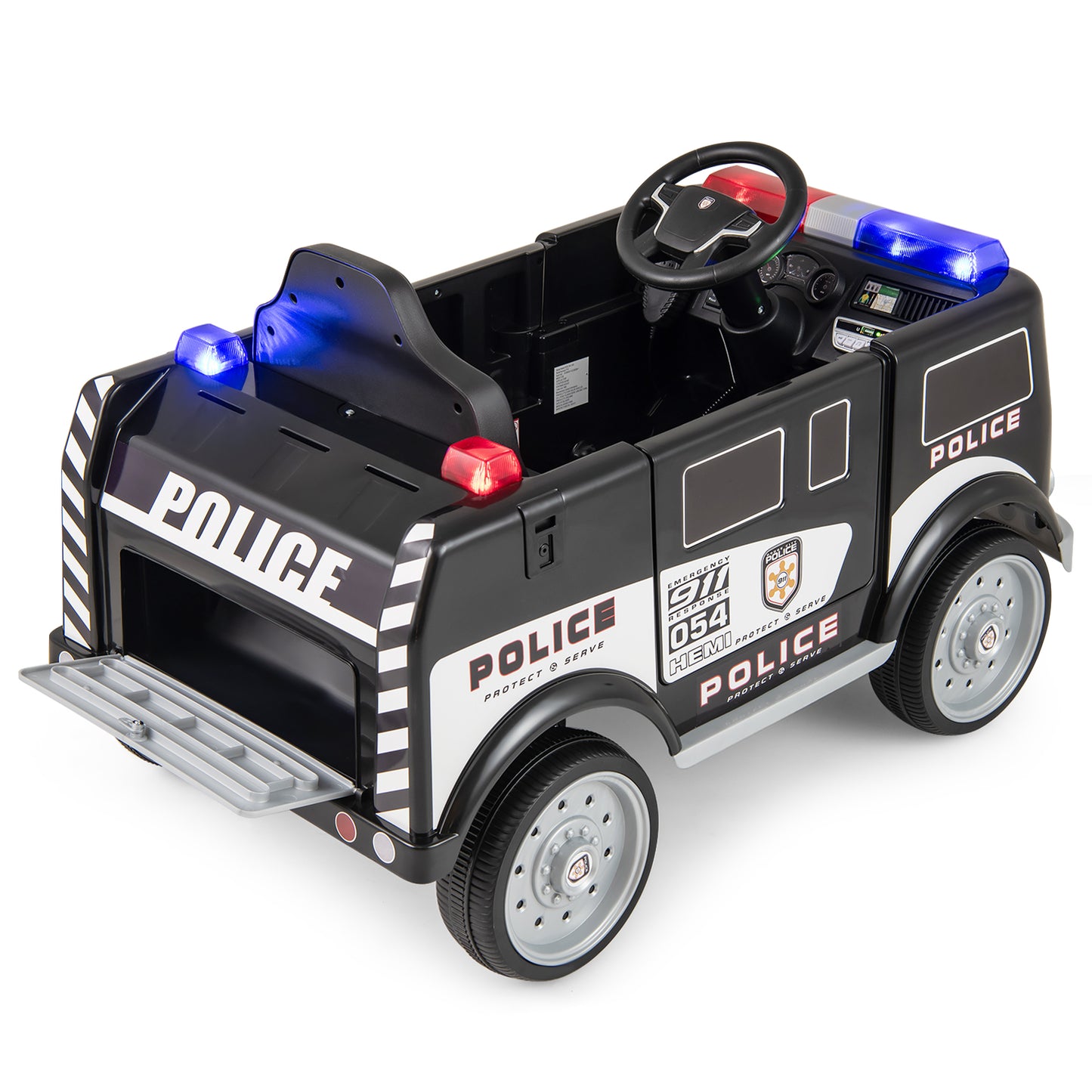 12V Battery Powered Electric Vehicle with 3 Speeds and Megaphone, Black Powered Ride On Toys at Gallery Canada
